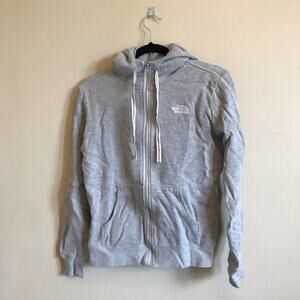 The North Face S/P gray drawstring hoodie pocket athletic cozy athleisure